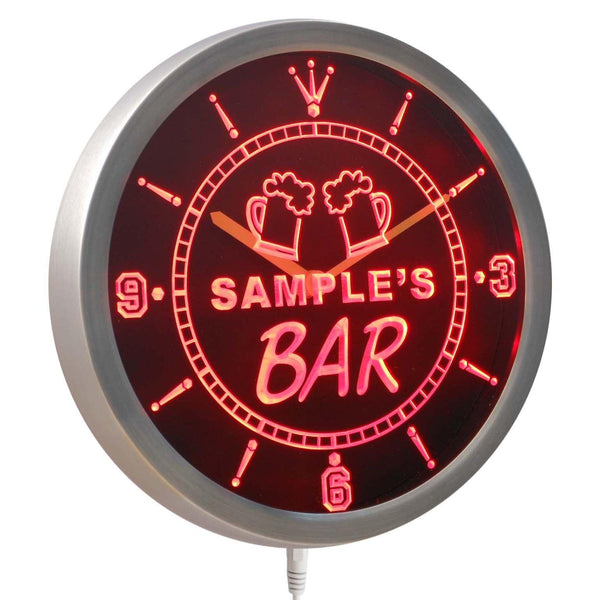 ADVPRO Beer Mug Bar Personalized Your Name Pub Sign Neon LED Wall Clock ncpv-tm - Red