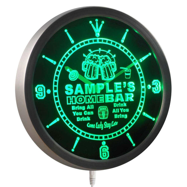 AdvPro - Personalized Family Home Brew Mug Cheers LED Neon Wall Clock ncq-tm - Neon Clock