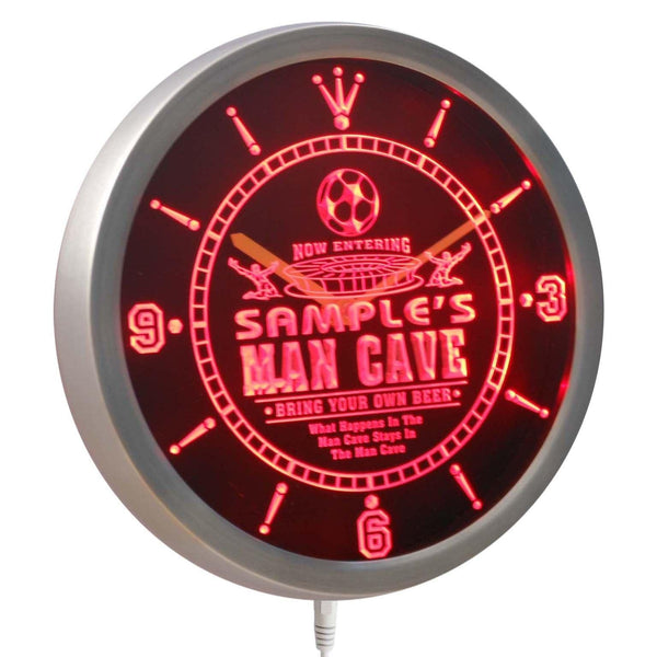 AdvPro - Personalized Man Cave Soccer Bar Beer LED Neon Wall Clock ncqd-tm - Neon Clock