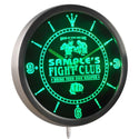 ADVPRO Name Personalized Fight Club Bring Your Weapon Neon Sign LED Wall Clock ncqj-tm - Green