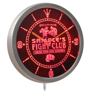ADVPRO Name Personalized Fight Club Bring Your Weapon Neon Sign LED Wall Clock ncqj-tm - Red