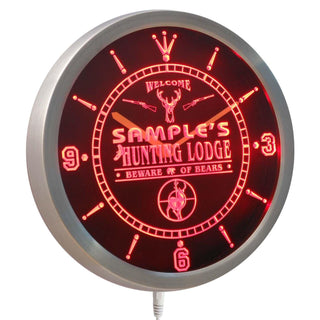 ADVPRO Name Personalized Custom Hunting Lodge Firearms Neon Sign LED Wall Clock ncql-tm - Red