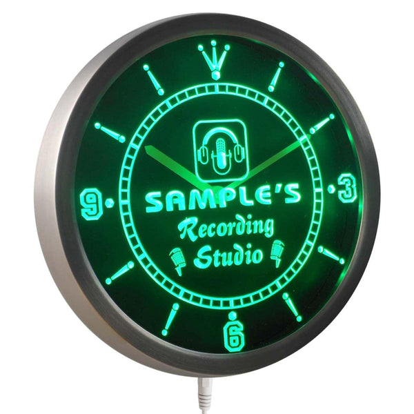 ADVPRO Name Personalized Custom Recording Studio Microphone Neon Sign LED Wall Clock ncqm-tm - Green
