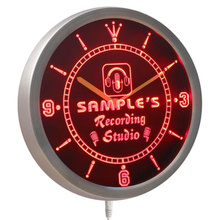 ADVPRO Name Personalized Custom Recording Studio Microphone Neon Sign LED Wall Clock ncqm-tm - Red