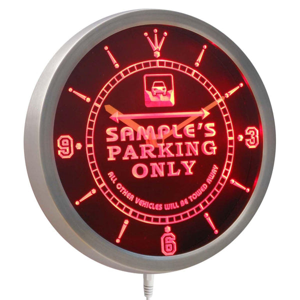 ADVPRO Name Personalized Custom Car Parking Only Bar Beer Neon Sign LED Wall Clock ncqo-tm - Red
