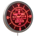 ADVPRO Personalized Name Biker's Skull Garage Motorcycle Neon Sign LED Wall Clock ncqu-tm - Red
