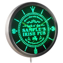 ADVPRO Personalized Custom Luck o' The Irish Pub St Patrick's Neon Sign LED Wall Clock ncqv-tm - Green