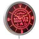 ADVPRO Personalized Custom Luck o' The Irish Pub St Patrick's Neon Sign LED Wall Clock ncqv-tm - Red