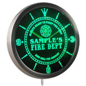 ADVPRO Name Personalized Custom Firefighter Fire Department Neon Sign LED Wall Clock ncqy-tm - Green