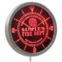ADVPRO Name Personalized Custom Firefighter Fire Department Neon Sign LED Wall Clock ncqy-tm - Red