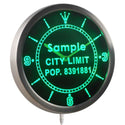 AdvPro - Personalized City Limit with Population LED Neon Wall Clock nct-tm - Neon Clock