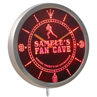 ADVPRO Name Personalized Custom Football Fan Cave Bar Beer Neon Sign LED Wall Clock ncte-tm - Red