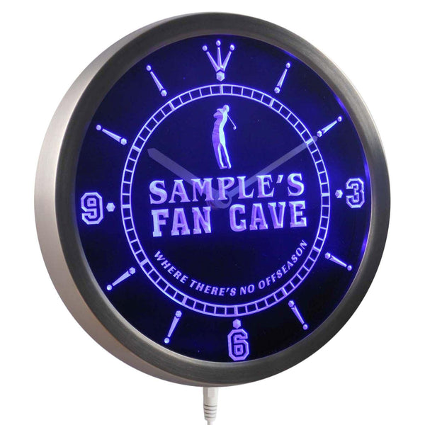 ADVPRO Name Personalized Custom Golf Fan Cave Man Room Bar Neon Sign LED Wall Clock nctf-tm - Blue