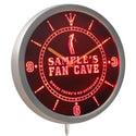 ADVPRO Name Personalized Custom Golf Fan Cave Man Room Bar Neon Sign LED Wall Clock nctf-tm - Red