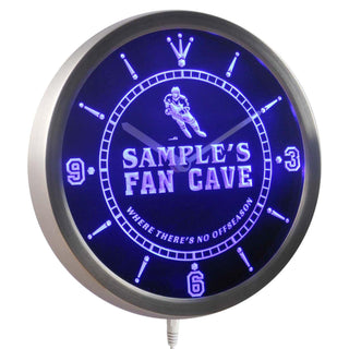 ADVPRO Name Personalized Custom Hockey Fan Cave Bar Beer Neon Sign LED Wall Clock nctg-tm - Blue