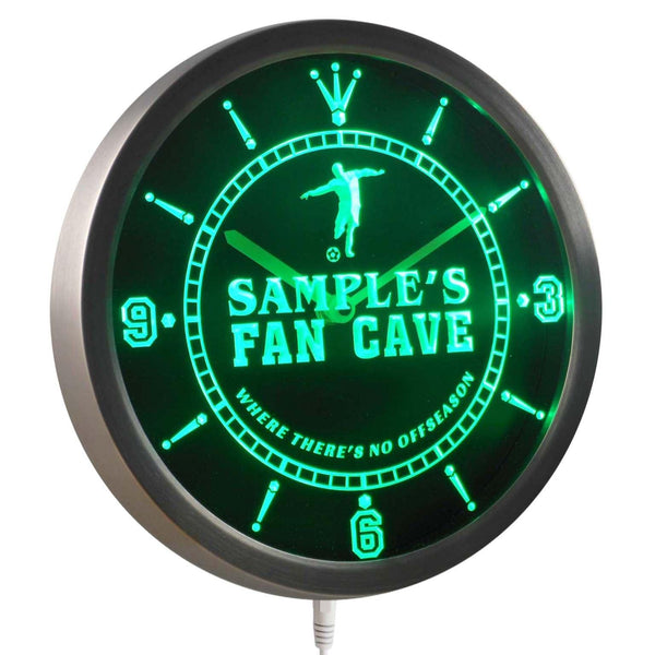 ADVPRO Name Personalized Custom Soccer Football Fan Cave Neon Sign LED Wall Clock ncth-tm - Green