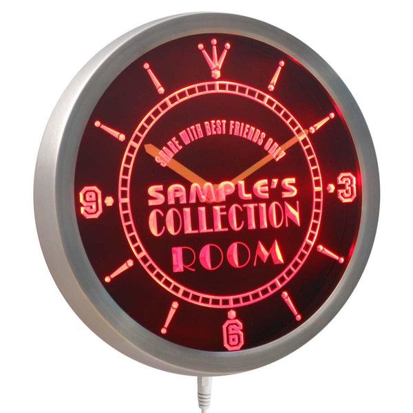 AdvPro - Personalized Collection Room Sign LED Neon Wall Clock nctn-tm - Neon Clock