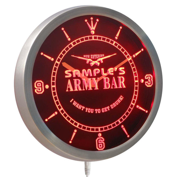AdvPro - Personalized Army Man Cave Bar Beer Bar LED Neon Wall Clock nctq-tm - Neon Clock