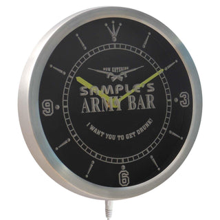 ADVPRO Name Personalized Custom Army Man Cave Bar Beer Bar Neon Sign LED Wall Clock nctq-tm - Multi-color