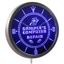 ADVPRO Name Personalized Custom Computer Repair Shop Neon Sign LED Wall Clock nctr-tm - Blue
