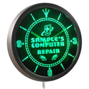 AdvPro - Personalized Computer Repair Shop LED Neon Wall Clock nctr-tm - Neon Clock