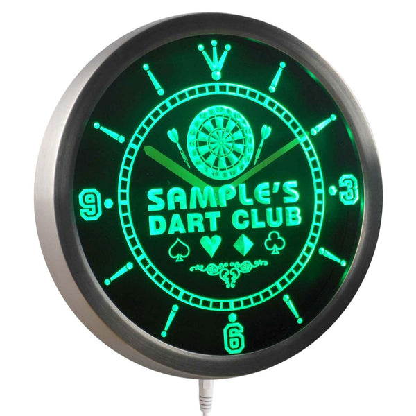 ADVPRO Name Personalized Custom Dart Club Bar Beer Neon Sign LED Wall Clock ncts-tm - Green