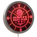 ADVPRO Name Personalized Custom Dart Club Bar Beer Neon Sign LED Wall Clock ncts-tm - Red
