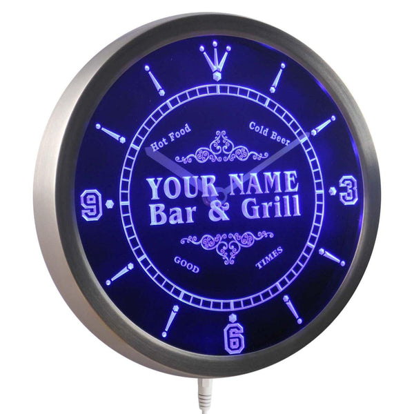 AdvPro - Personalized Family Bar & Grill Beer Home LED Neon Wall Clock ncu-tm - Neon Clock