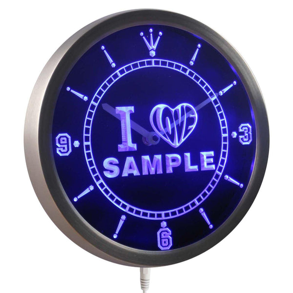ADVPRO Personalized Custom I Love Series Neon Sign Neon Sign LED Wall Clock ncv-tm - Blue