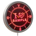 ADVPRO Personalized Custom I Love Series Neon Sign Neon Sign LED Wall Clock ncv-tm - Red