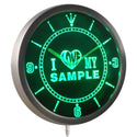 ADVPRO Personalized Custom Name I Love My Neon Sign LED Wall Clock ncva-tm - Green