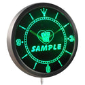 ADVPRO Name Personalized Custom American Bulldog Dog House Neon Sign LED Wall Clock ncvb-tm - Green