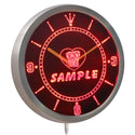 ADVPRO Name Personalized Custom American Bulldog Dog House Neon Sign LED Wall Clock ncvb-tm - Red