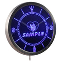 ADVPRO Name Personalized Custom Pit Bull Dog House Home Neon Sign LED Wall Clock ncvd-tm - Blue