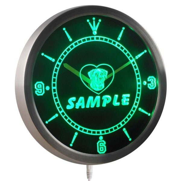 AdvPro - Personalized Rottweiler Dog House Home LED Neon Wall Clock ncvf-tm - Neon Clock