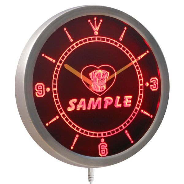 ADVPRO Name Personalized Custom Rottweiler Dog House Home Neon Sign LED Wall Clock ncvf-tm - Red