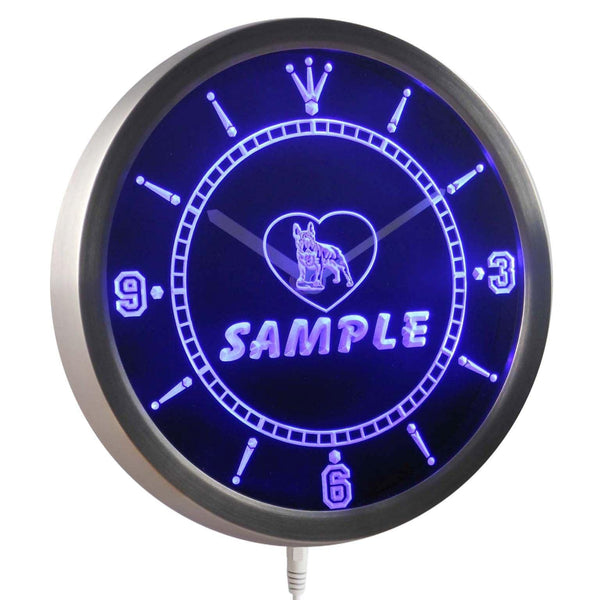 AdvPro - Personalized French Bulldog Dog House Home Pet LED Neon Wall Clock ncvh-tm - Neon Clock