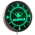 ADVPRO Personalized Name French Bulldog Dog House Home Pet Neon Sign LED Wall Clock ncvh-tm - Green