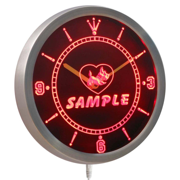 AdvPro - Personalized Old Fashioned Scottie Dog Home Pet LED Neon Wall Clock ncvj-tm - Neon Clock