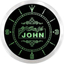 ADVPRO John Cafe Custom Name Neon Sign Clock ncx0002-tm - Green