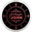 ADVPRO John Cafe Custom Name Neon Sign Clock ncx0002-tm - Red