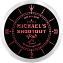 ADVPRO Michael's Shootout Pub Custom Name Neon Sign Clock ncx0004-tm - Red