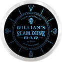 ADVPRO William's Slam Dunk Basketball Bar Custom Name Neon Sign Clock ncx0005-tm - Blue
