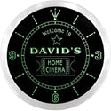 ADVPRO The David's Home Cinema Ticket Custom Name Neon Sign Clock ncx0006-tm - Green