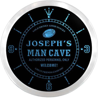 ADVPRO Joseph's Man Cave Home Bar Custom Name Neon Sign Clock ncx0009-tm - Blue