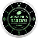 ADVPRO Joseph's Man Cave Home Bar Custom Name Neon Sign Clock ncx0009-tm - Green
