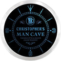 ADVPRO Christopher's Man Cave Home Bar Custom Name Neon Sign Clock ncx0011-tm - Blue