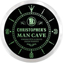 ADVPRO Christopher's Man Cave Home Bar Custom Name Neon Sign Clock ncx0011-tm - Green