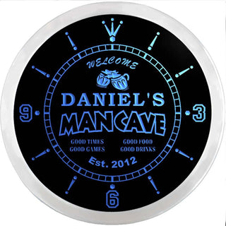 ADVPRO Daniel's Man Cave Bar Custom Name & Date Neon Sign Clock ncx0012-tm - Blue