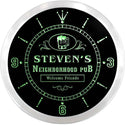ADVPRO Steven's Neighborhood Pub Beer Mug Custom Name Neon Sign Clock ncx0018-tm - Green